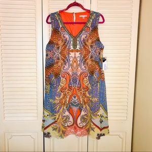 2/30 NWT Orange and Purple Print Dress!!
